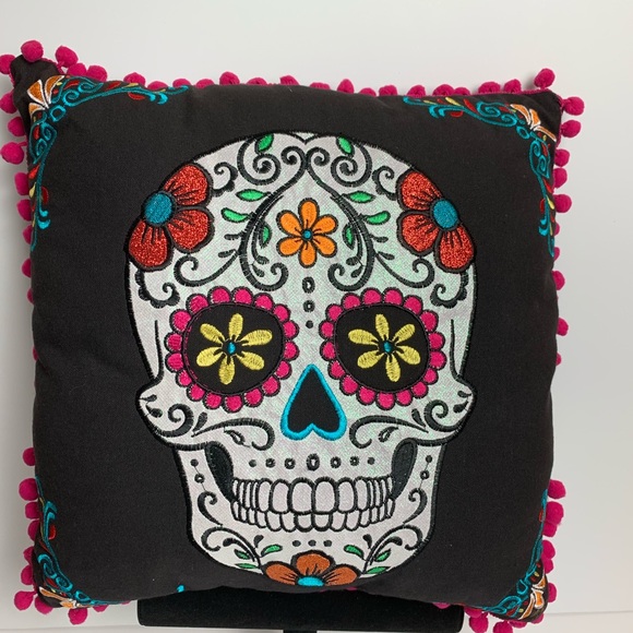 Other - Sugar Skull Pillow Halloween Day of the Dead